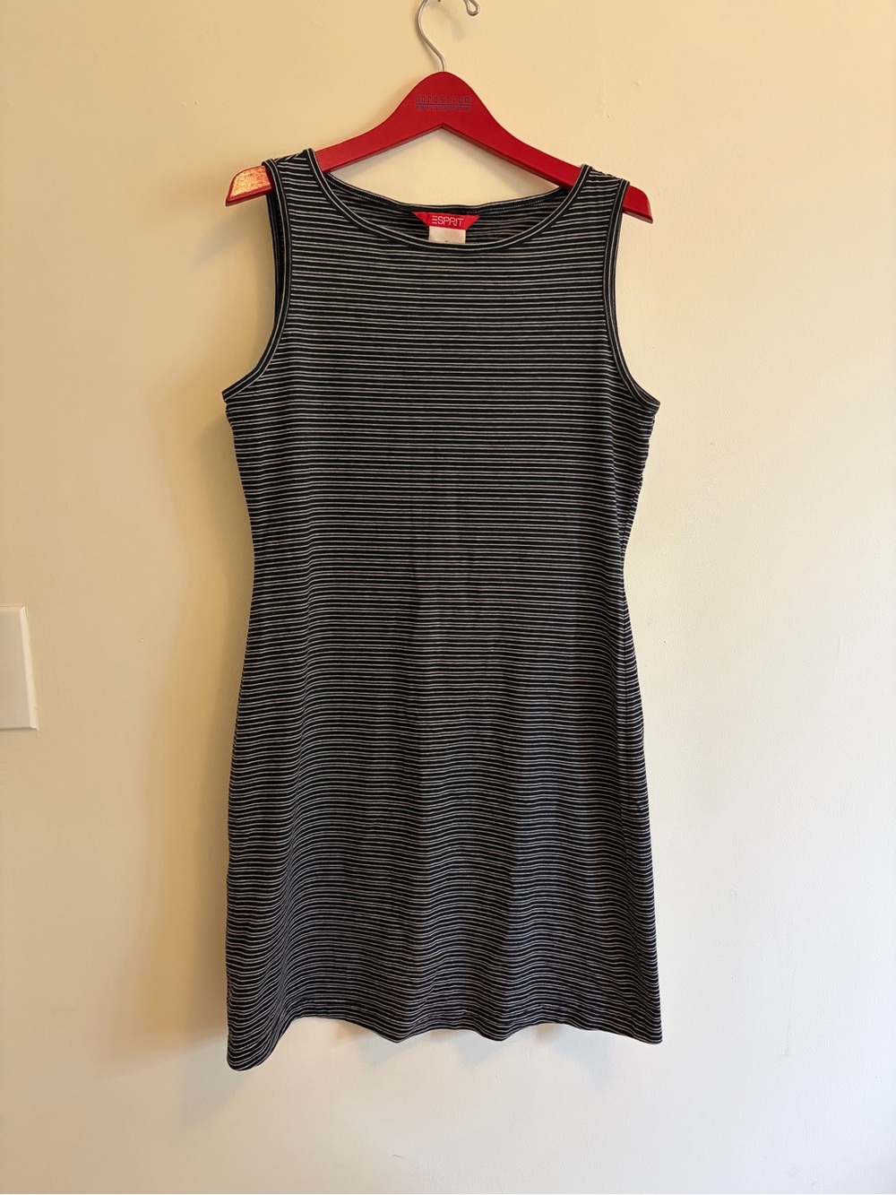 Esprit Striped Sleeveless Mini Dress in Black and White